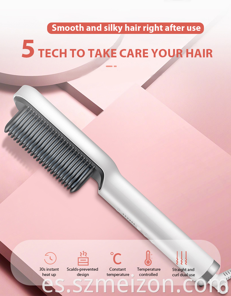 natural hair straightener brush